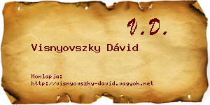 Visnyovszky Dávid névjegykártya
